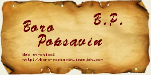 Boro Popsavin vizit kartica